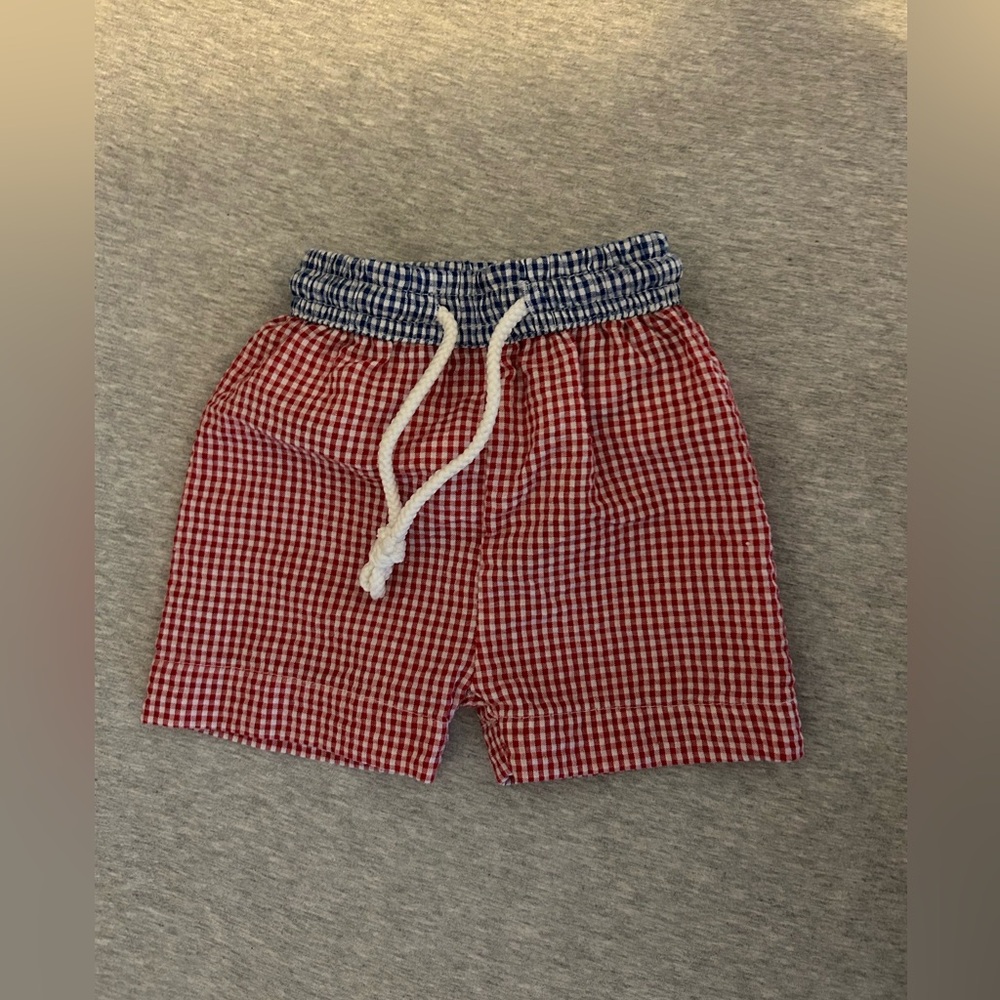 Be Mine baby Boy’s gingham seersucker swim shorts 3M